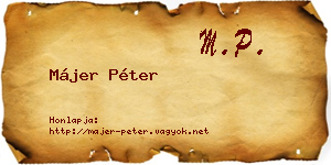Májer Péter névjegykártya