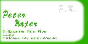 peter majer business card